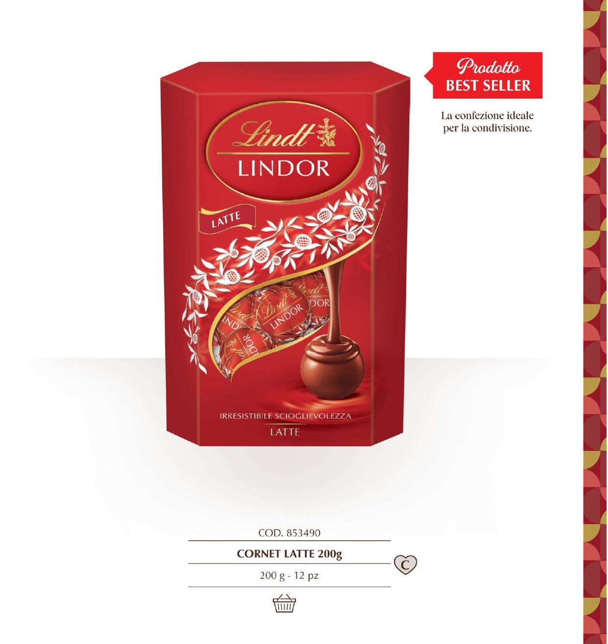 LINDT CORNET LATTE Gr 170X 12