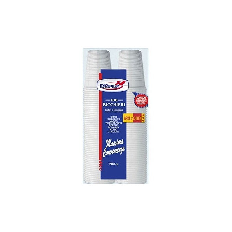 Bicchieri di plastica dopla ml 200 x 100 pezzi Dopla