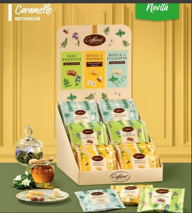 CAFFAREL EXPO CARAMELLE BOTANICHE  GR 40 X 24 PEZZI FLOWPACK CAFFAREL