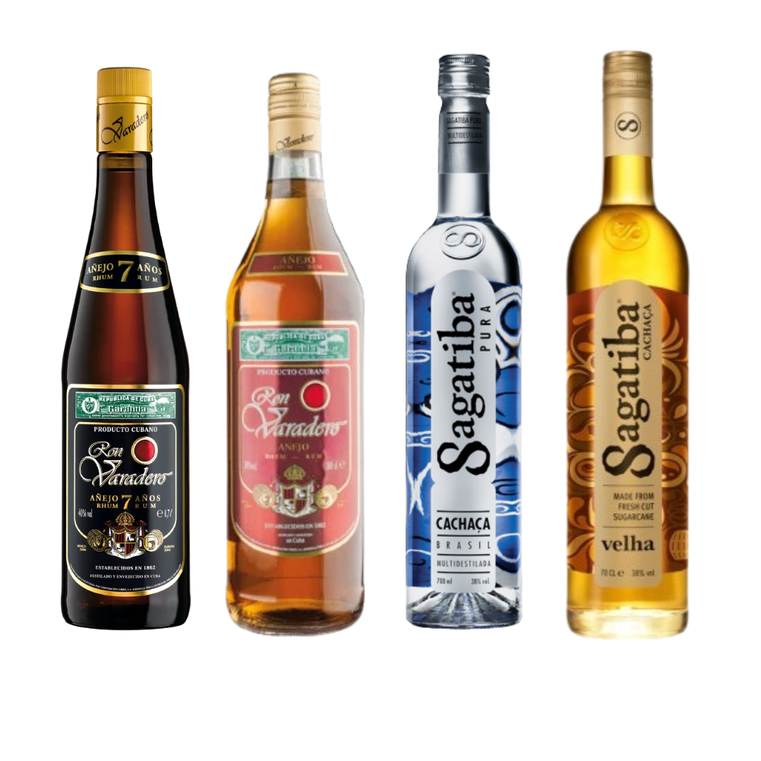 4 Bottiglie: 2 Rum Varadero + 2 Cachaça Sagatiba IPERMARKETSRL