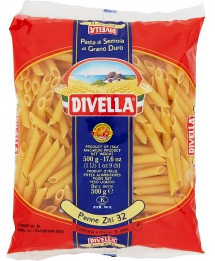 DIVELLA 32 PENNE ZITI 500 GR X 24 PZ divella
