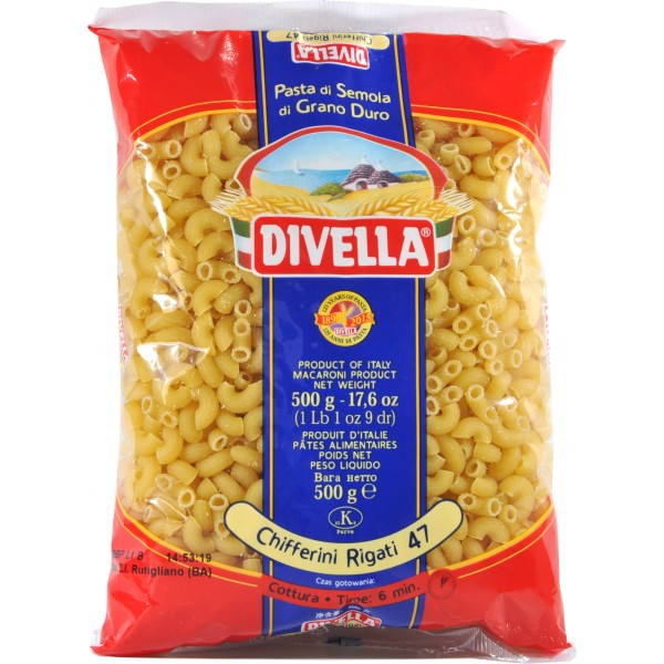 DIVELLA 47 CHIFFERINI RIGATI 500GR X 24P IPERMARKETSRL