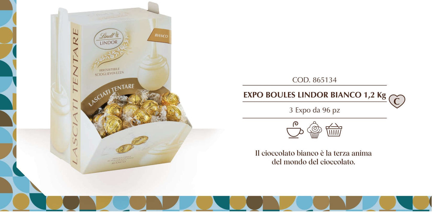 LINDT BOULES LINDOR BIANCO X 96
