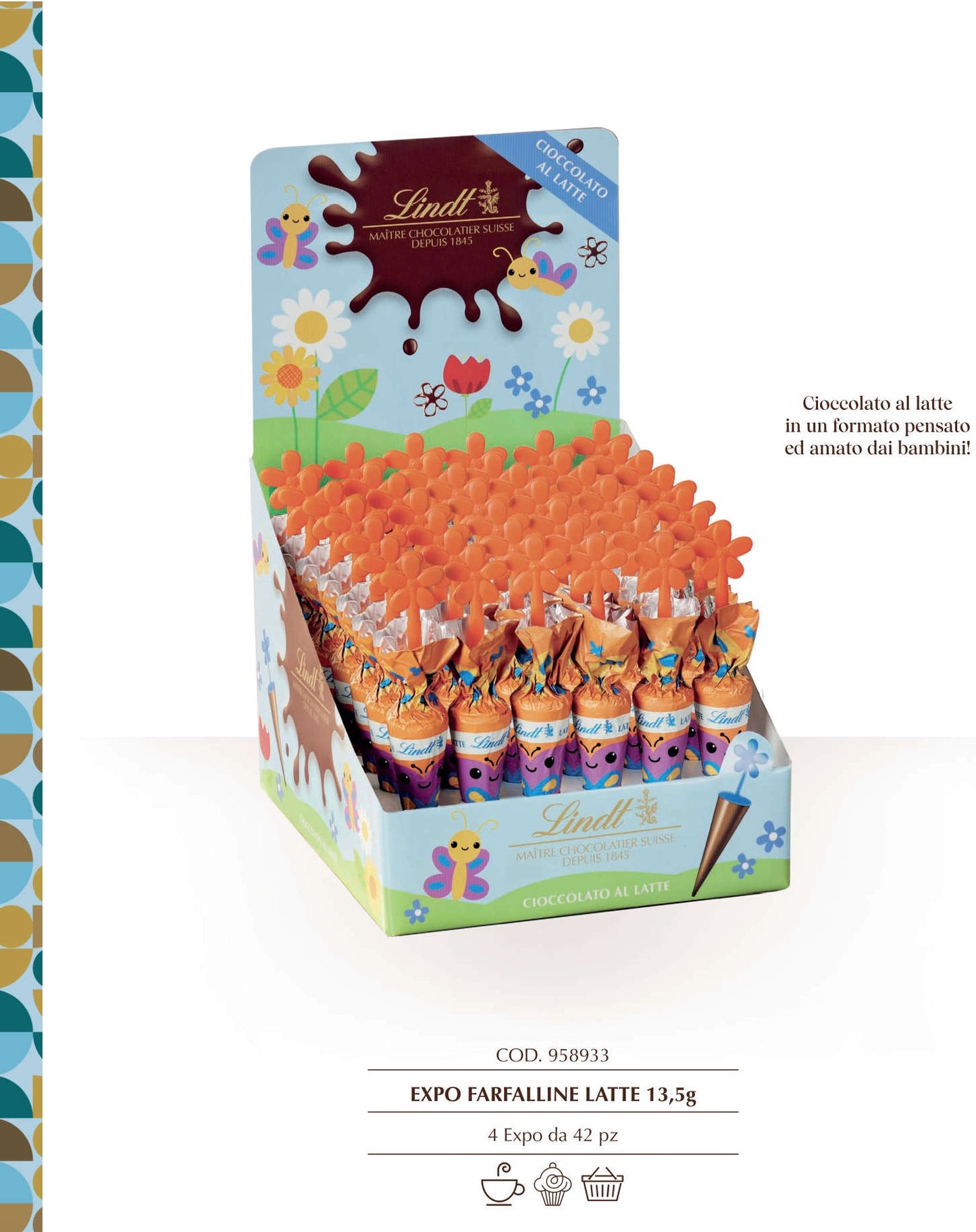 LINDT OMBRELLINI  FARFALLINE LATTE X 42