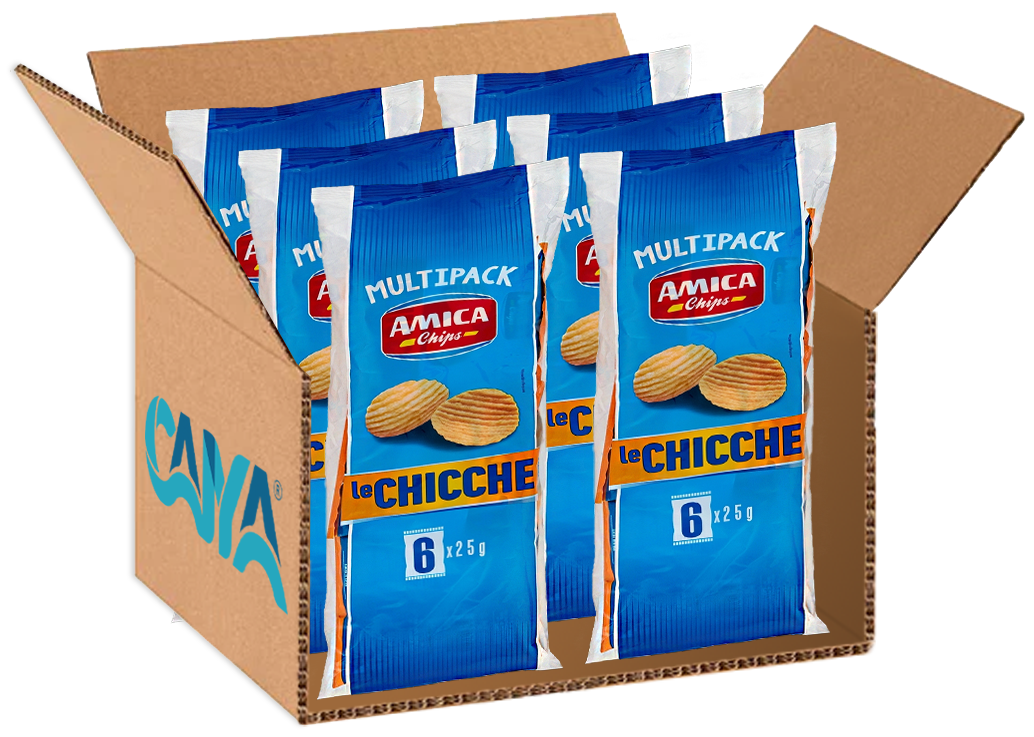 AMICA CHIPS MULTIPACK CORNETTI 25GR X6 X 8 buste da 150gr Amica chips