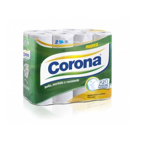 CORONA CARTA IGIENICA IN PURA CELLULOSA - 24 ROTOLI Corona
